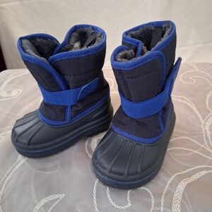 Children's Place Toddler Waterproof Winter Snow Boots Size 4 Black & Blue